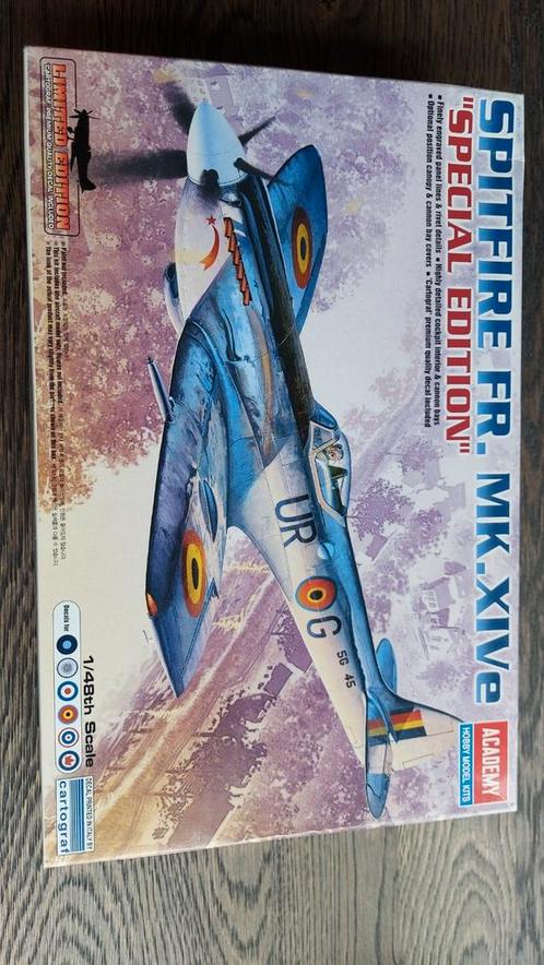 Academy 1/48 Spitfire Mk. XIVe Special Ed. Belgian AF, Hobby en Vrije tijd, Modelbouw | Vliegtuigen en Helikopters, Zo goed als nieuw