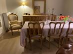 Eetkamer eiken met 6 stoelen, tafel, kast en mooie fauteuil., Ophalen