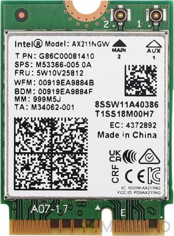 Intel Wi-Fi 6E AX211 (Gig+) WLAN interne (NOUVEAU !)
