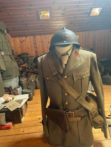 Veste et casque officier artillerie française ww2, Collections, Enlèvement ou Envoi