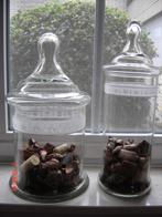 2 decoratieve glazen potten, Comme neuf, Enlèvement