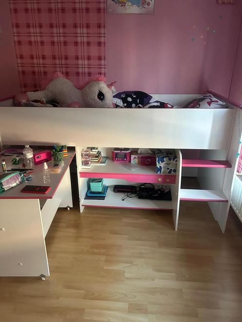 Halfhoogslaper met bureau, Kinderen en Baby's, Kinderkamer | Stapelbedden en Hoogslapers, Gebruikt, Halfhoogslaper, Ophalen