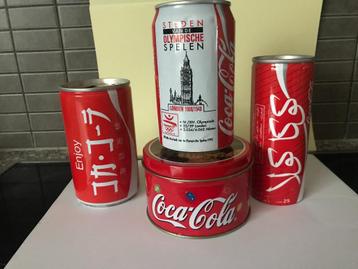 Coca Cola 4 canettes vides, Enlèvement ou Envoi, Comme neuf, Autres types, Autres marques