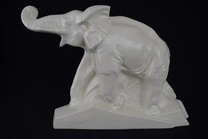 LEJAN - "Dolly" Art Deco sculptuur olifant, Antiek en Kunst, Antiek | Keramiek en Aardewerk, Ophalen of Verzenden