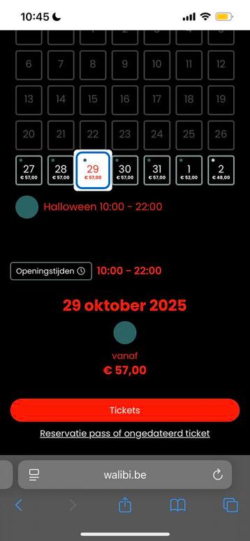Walibi fright night Belgium beschikbaar voor biedingen