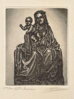 Emiel de Cooman ets aquatint "Maria met Kind", 1976, 19/200, Antiek en Kunst, Kunst | Etsen en Gravures, Ophalen