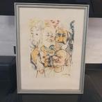Originele gouache Julien Buysse (1966) karikaturale koppen, Antiek en Kunst, Ophalen