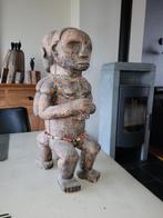 Uniek afrikaanse houten beeld, voorstelling van een tweeling, Ophalen