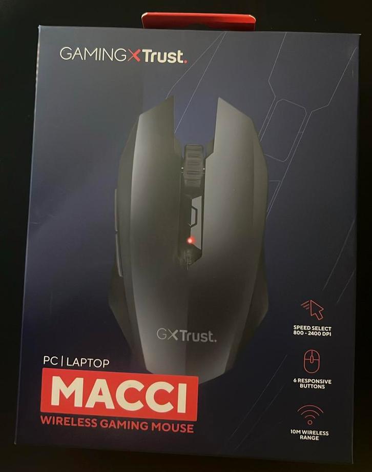 Trust GXT 115 Macci, Computers en Software, Muizen, Nieuw, Muis, Rechtshandig, Draadloos, Gaming muis, Ophalen of Verzenden