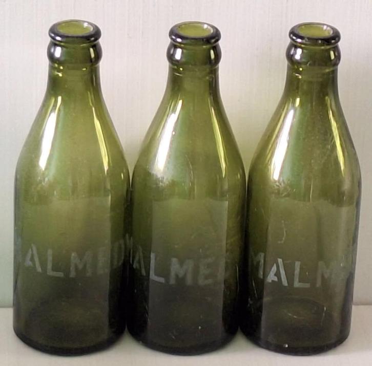 3 belles anciennes bouteilles Brasserie de Malmedy 1916, Verzamelen, Biermerken, Gebruikt, Flesje(s), Overige merken, Ophalen of Verzenden