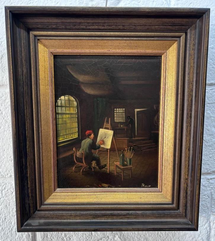 Schilderij "De Kunstenaar in zijn Atelier" - Gesigneerd, Antiek en Kunst, Kunst | Schilderijen | Klassiek, Ophalen