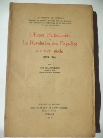L'Esprit Particulariste & Révolution des Pays-Bas Malengreau beschikbaar voor biedingen