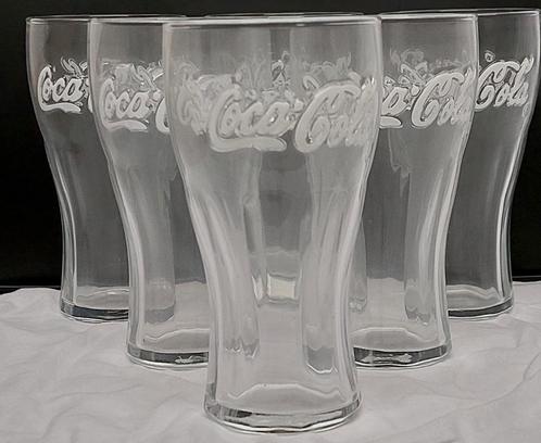 Set van 6 colaglazen met witte belettering, Verzamelen, Glas en Drinkglazen, Nieuw, Frisdrankglas, Ophalen of Verzenden