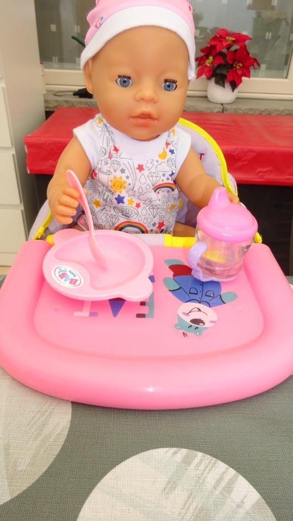 BABY BORN POP MAGNEETOOGJES MET TAFELSTOELTJE, Kinderen en Baby's, Speelgoed | Poppen, Zo goed als nieuw, Babypop, Ophalen