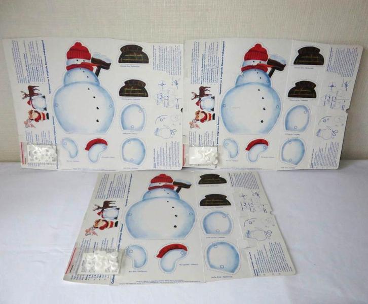 3 x sneeuwman trekpop (reclame Danone jaren ‘80), Diversen, Kerst, Zo goed als nieuw, Ophalen of Verzenden
