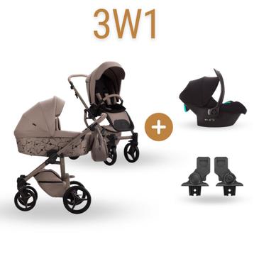 Eco leer - 3-in-1 Kinderwagen Set – Inclusief Autostoel beschikbaar voor biedingen