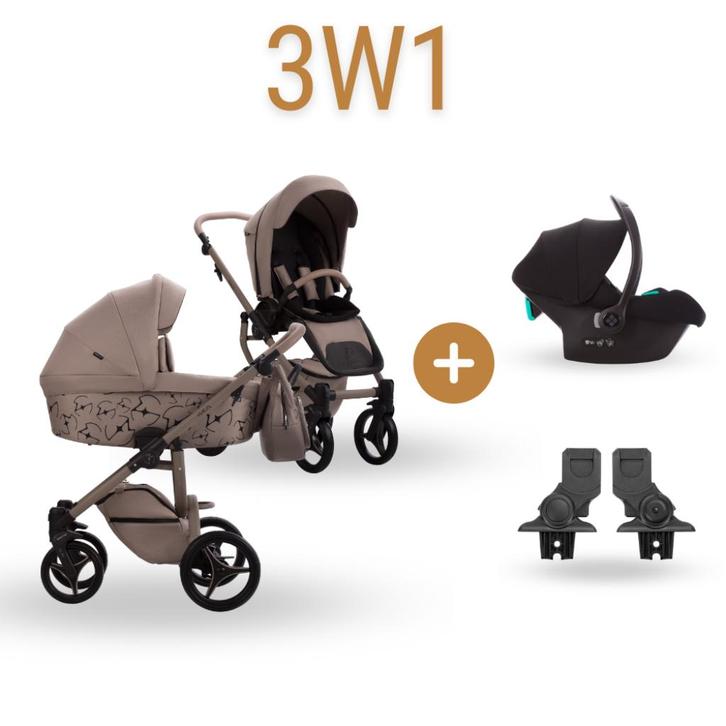 Eco leer - 3-in-1 Kinderwagen Set – Inclusief Autostoel, Kinderen en Baby's, Kinderwagens en Combinaties, Nieuw, Kinderwagen, Overige merken