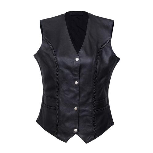 Nieuw bikervest van echt leer, Motoren, Kleding | Motorkleding, Jas | leer, Dames, Nieuw met kaartje, Ophalen of Verzenden