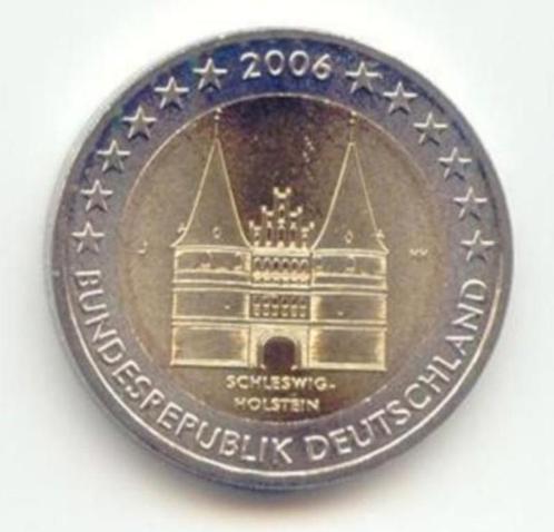 2 euros Allemagne 2006 Holstentor Schleswigholstein G, Timbres & Monnaies, Monnaies | Europe | Monnaies euro, Monnaie en vrac