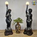 Set Blackamoor puti vloerlampen (resin) 2 barok stijl lampen, Ophalen of Verzenden, Zo goed als nieuw