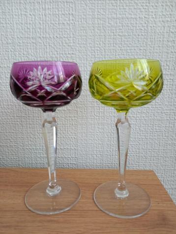 2 Verres Val Saint Lambert 18 cm disponible aux enchères