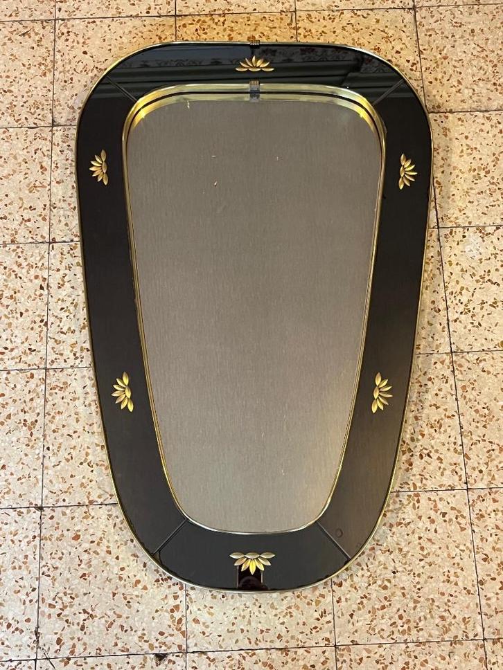Miroir milieu XXe, Antiek en Kunst, Antiek | Spiegels, Minder dan 50 cm, Minder dan 100 cm, Overige vormen, Ophalen of Verzenden