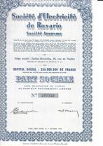 Soc. d'Électricité de Rosario - 1947, Timbres & Monnaies, 1920 à 1950, Action, Enlèvement ou Envoi