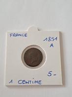 France 1 centime 1851 A, Postzegels en Munten, Munten | Europa | Niet-Euromunten, Ophalen of Verzenden