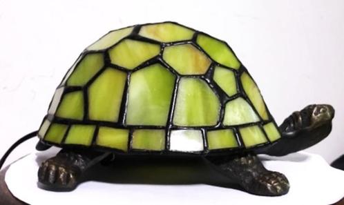 Tiffany Schildpad stijl Vintage glas en brons, Antiek en Kunst, Antiek | Verlichting, Ophalen of Verzenden