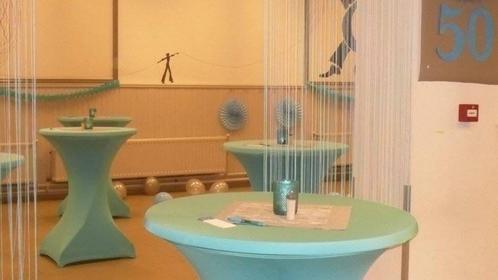 Turquoise feestdecoratie (statafelkleden,Tafellopers, Ballon, Hobby en Vrije tijd, Feestartikelen, Zo goed als nieuw, Feestartikel