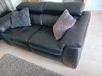lederen salon zwart 3 + 2 zit, Huis en Inrichting, Zetels | Complete zithoeken, Ophalen of Verzenden, Zo goed als nieuw, Alle
