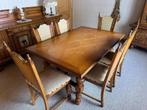 Vintage Antieke eettafel en stoelen, Huis en Inrichting, Complete eetkamers, Ophalen, Gebruikt, 6 tot 8 stoelen