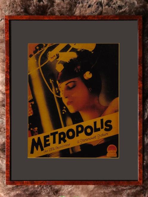 Affiche de film encadrée Fritz Lang Metropolis 1927, Collections, Posters & Affiches, Comme neuf, Cinéma et TV, A4 ou plus petit