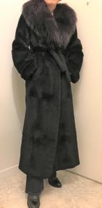 Long manteau de fourrure collection Mazzi col en renard, Comme neuf, Mazzi, Noir, Enlèvement ou Envoi