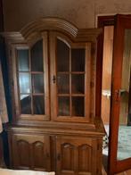 Vol eiken vitrine kast, Ophalen, Zo goed als nieuw