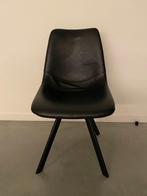 6 zwarte lederlook stoelen, Vijf, Zes of meer stoelen, Kunststof, Gebruikt, Zwart