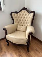 Fauteuils bergere chesterfield cuir, Maison & Meubles, Fauteuils, 75 à 100 cm, Enlèvement, Utilisé, Classique