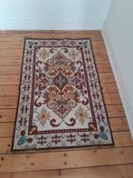 Retro/bohemien handgeweven vloerkleed — geometrische patrone, Gebruikt, Crème, Rechthoekig, 50 tot 100 cm