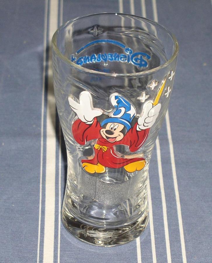 Zwaar waterglas Disneyland Parijs, Verzamelen, Disney, Gebruikt, Servies, Mickey Mouse, Ophalen