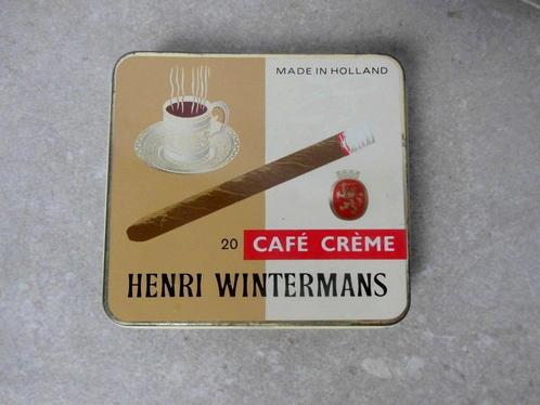 Boite en métal "HENRI WINTERMANS " à Cigarillos  café creme, Collections, Boîte en métal, Utilisé, Autre, Autres marques, Enlèvement ou Envoi
