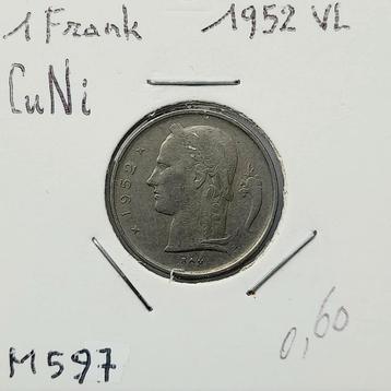 België 1 frank 1952  VL   (852) beschikbaar voor biedingen