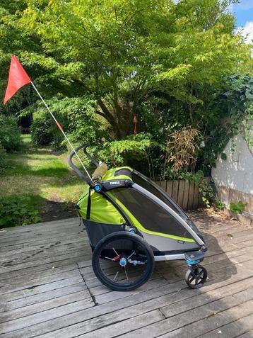 Fietskar Thule Chariot Cab 2, Comme neuf, Enlèvement, Pliable, Remorque pour enfant