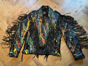 Christian Benner "Pollock" Custom Fringe Leather Jacket beschikbaar voor biedingen
