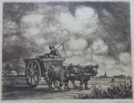 JAKOB SMITS / MAN MET OSSENSPAN / ZW-W ETS / 29x40cm / SIG, Ophalen of Verzenden
