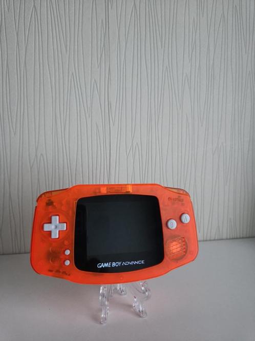 Game Boy Advance, clear orange (IPS v5 scherm + USB-C), Games en Spelcomputers, Spelcomputers | Nintendo Game Boy, Zo goed als nieuw
