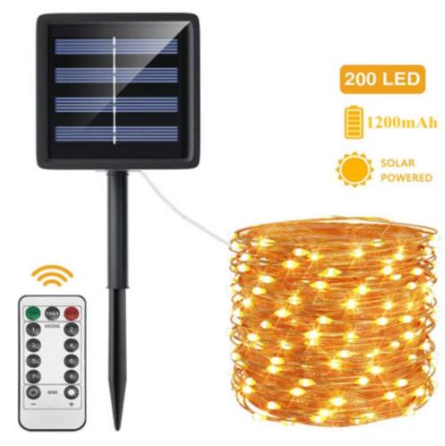 Solar Feestverlichting voor Binnen of Buiten - 50 LED - 7 m, Tuin en Terras, Buitenverlichting, Nieuw, Led, Ophalen of Verzenden