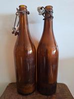 2 oude bierflessen in reliëf brouwerij Lamot Mechelen, Verzamelen, Ophalen of Verzenden, Zo goed als nieuw