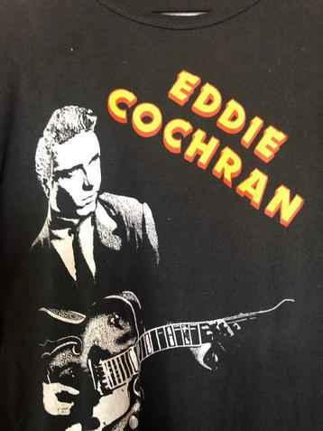 Echt vintage zwart T-shirt Eddie Cochran met gitaar beschikbaar voor biedingen