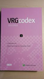 VRG codex 2021-2022 (3 delen), Boeken, Ophalen of Verzenden, Zo goed als nieuw, Hogeschool, Wolters Kluwer
