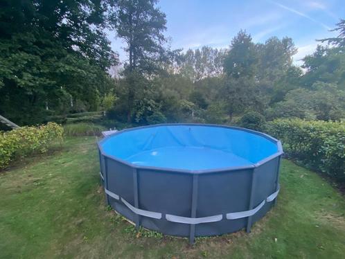 Intex Ultra XTR Frame zwembad rond (488x122) met zandfilter, Tuin en Terras, Zwembaden, Gebruikt, Opzetzwembad, 120 cm of meer